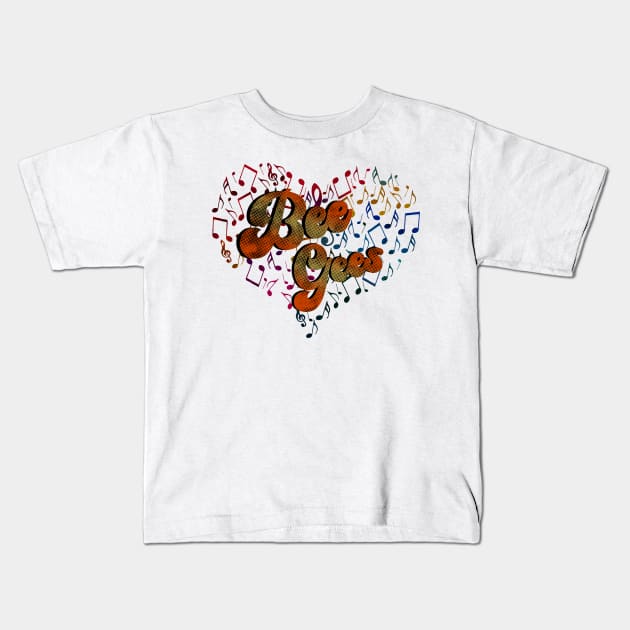 Colorful Heart Tone-Bee Gees Kids T-Shirt by CreatenewARTees